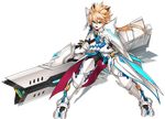  :o armor black_pants blonde_hair blue_eyes boots brown_hair cannon chung_seiker elsword full_armor full_body gloves holding holding_weapon huge_weapon long_hair looking_at_viewer male_focus multicolored_hair official_art open_mouth pants pauldrons ress solo spiked_hair streaked_hair surcoat tactical_trooper_(elsword) thigh_boots thighhighs transparent_background two-tone_hair weapon 