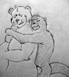  bear mammal mustelid otter traditional_media_(artwork) yuu-otter_(artist) 