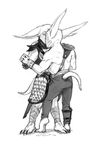  armor clothing dota gutsout_(artist) hand_holding kissing long_ears meepo_the_geomancer selfcest square_crossover video_games 