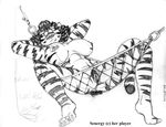  1997 anthro big_breasts breasts claws feline female hair hammock mammal monochrome nipples nude pubes pussy sleeping solo spread_legs spreading stripes tiger wolfkidd 