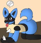  all_fours anthro ass_up big_butt blue_fur blush bone butt canine dog dog_tail eats female fluffy fluffy_tail fur happy invalid_tag lucario mammal nintendo pok&eacute;mon pok&eacute;mon_(species) simple_background slightly_chubby solo spikes thick_ass thick_butt tongue tongue_out unknown_artist video_games yellow_fur 