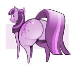 big_butt butt cakeponer equid equine female feral friendship_is_magic hasbro horn looking_back mammal my_little_pony mythological_creature mythological_equine mythology simple_background smile smiling_at_viewer solo twilight_sparkle_(mlp) winged_unicorn wings