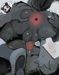 2026 anthro anthro_on_anthro anus balls black_balls black_body black_fur black_sclera blush blush_lines bodily_fluids butt butt_grab butt_lick canid canine canis changed_(video_game) clothing countershade_face countershading cutaway dark_latex digital_drawing_(artwork) digital_media_(artwork) duo english_description fluffy fluffy_tail fur genital_fluids genitals glistening glistening_balls glistening_body glistening_butt glistening_fur glistening_genitalia glistening_penis hand_on_butt hi_res humanoid_genitalia humanoid_penis kemo_ka_nya latex_creature leaking_precum leggings leggings_only legwear licking lying male male/male male_anthro mammal mostly_nude_anthro mostly_nude_male on_back on_front on_top_of on_top_of_another penis pink_anus pink_penis precum pupils puro_(changed) reaction_shot simple_background speech_bubble spread_anus spreading sweat sweatdrop sweaty_butt tail three-quarter_view tongue tongue_out tremble_spikes white_background white_body white_fur white_pupils wolf