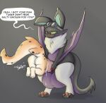 ambiguous_gender anthro azserfy bodily_fluids cock_vore cum duo fish generation_6_pokemon genital_fluids genitals hi_res male male/ambiguous marine nintendo noivern penile penis pokemon pokemon_(species) shark vore 