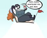 2026 aabramsart anthro arctic avian beverage beverage_can big_breasts bird black_body black_feathers blue_clothing blue_eyes blue_sky blue_sweater blue_topwear breasts cleavage_cutout clothing curvy_figure cutout day dialogue digital_drawing_(artwork) digital_media_(artwork) english_text eyelashes eyeshadow feathers female flag flag_(object) hi_res huge_breasts huge_hips huge_thighs looking_at_viewer makeup mountain nihilist_penguin open_mouth open_smile outside penguin sky smile soda solo sweater talking_to_viewer text thick_thighs topwear voluptuous voluptuous_anthro voluptuous_female white_body white_feathers wide_hipped_anthro wide_hipped_female wide_hips winter winter_coat