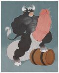 abs animal_genitalia anthro balls barrel big_balls big_muscles big_penis black_body blue_eyes bovid bovine cattle erection front_view full-length_portrait furgonomics furry-specific_piercing genital_piercing genitals grey_balls grey_horn grey_sheath gryblak hi_res horn huge_balls huge_muscles huge_penis humanoid_genitalia humanoid_penis hybrid_genitalia hybrid_penis hyper hyper_balls hyper_genitalia hyper_muscles hyper_penis looking_at_viewer male male_anthro mammal medial_ring medial_ringed_humanoid_penis medial_ringed_hybrid_penis mouth_closed multicolored_horn muscular muscular_anthro muscular_male nude pecs penis piercing pink_penis portrait pose sheath sheath_piercing solo standing two_tone_horn vein veiny_penis white_horn