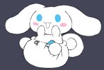blue_eyes blush cinnamoroll clean_diaper diaper floofmoth316 lagomorph leporid male mammal rabbit safety_pin sanrio sitting solo