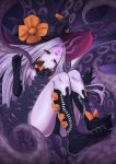  abigail_williams_(fate/grand_order) absurdres ankle_bow ankle_ribbon ass bangs bare_shoulders black_bow black_hat black_panties boro_bukuro bow breasts closed_mouth commentary_request fate/grand_order fate_(series) feet forehead glowing glowing_eye hair_bow hat highres keyhole legs long_hair looking_at_viewer night night_sky orange_bow panties parted_bangs pink_eyes polka_dot polka_dot_bow ribbon sky smile solo tentacles thighs third_eye underwear white_hair white_skin witch_hat 