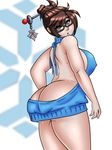  big_breasts big_butt blizzard_(disambiguation) breasts brown_hair butt clothing eyewear female glasses hair hairpin human human_only looking_at_viewer mammal mei_(overwatch) not_furry overwatch ryujisama sweater video_games virgin_killer_sweater 