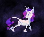  cloven_hooves equine fangs feathering female friendship_is_magic fur hair hooves horn mammal my_little_pony purple_eues purple_hair rarity_(mlp) simple_background slit_pupils solo textured_background thiscrispykat unicorn walking white_fur 