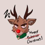 1:1 adrius_(lyre) angry anthro antlers atmac bell brown_body brown_fur collar collar_only cross-popping_vein deer digital_drawing_(artwork) digital_media_(artwork) english_text fur glowing glowing_nose horn inner_ear_fluff jingle_bell lyre_(visual_novel) male mammal markings monotone_background nude orange_eyes red_nose rudolph_the_red-nosed_reindeer simple_background solo spots spotted_markings tan_body tan_fur tan_inner_ear_fluff text tuft white_sclera