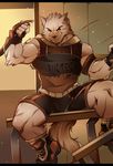  2017 anthro biceps canine clothing digital_drawing_(artwork) digital_media_(artwork) fur hi_res kemono looking_at_viewer male mammal muscular muscular_male simple_background tengo 