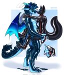 2025 2_horns anthro athletic athletic_anthro athletic_male biped black_latex blue_latex boop bulge bulge_frottage canid canine chastity_bulge chastity_device collar dominant dominant_anthro dominant_male dragon drone duo european_mythology fox goo_transformation hi_res holding_another horn hypnosis hypnotic_visor latex leash leashed_collar lock_bulge maefeline male mammal membrane_(anatomy) membranous_wings mind_control mythological_creature mythological_scalie mythology nose_boop scalie standing submissive submissive_anthro submissive_male transformation western_dragon wings