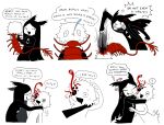 2026 :3 :d ^_^ ambiguous_feral ambiguous_gender ambiguous_humanoid angry black_body black_hair blood blush bodily_fluids chest_eye comic cross-popping_vein dialogue digital_drawing_(artwork) digital_media_(artwork) drooling english_text eyes_closed feral filth_(jejejunum) fur group hair hi_res holding_another hug humanoid jejejunum long_hair male male_humanoid nethermare o3o open_mouth open_smile pest_(jejejunum) proto-nethermare punch question_mark red_body red_tail saliva secret_(jejejunum) simple_background smile speech_bubble spitting sweat tail text trio white_background white_body white_face white_fur worm