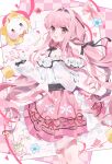  >_< 1girl :3 absurdres animal artist_request belt black_belt black_bow black_ribbon blue_flower blushbunny_(infinity_nikki) bow bow_choker bowtie bra_strap brown_eyes cat checkered_background chinese_commentary choker cloak closed_mouth clothed_animal commentary_request commission confetti cowboy_shot ear_covers eyelashes floating_hair flower frilled_shirt frilled_skirt frilled_sleeves frills grid_background hair_bow hair_intakes hair_ribbon hand_on_own_chest hand_up happy heart highres hood hood_up hooded_cloak infinity_nikki knees layered_skirt long_hair long_sidelocks long_sleeves looking_at_viewer miniskirt momo_(nikki) navel nikki_(nikki) nikki_(series) off-shoulder_shirt off_shoulder open_mouth perfect_moment_(infinity_nikki) pink_background pink_bow pink_bowtie pink_choker pink_flower pink_hair pink_ribbon pink_skirt pleated_skirt print_skirt puffy_long_sleeves puffy_sleeves rabbit red_bow red_bowtie ribbon second-party_source see-through_clothes see-through_sleeves shirt sidelocks skirt sleeves_past_wrists smile snowflake_print sparkle standing teeth traditional_bowtie tress_ribbon two-tone_background upper_teeth_only very_long_hair wavy_hair white_background white_cat white_shirt white_skirt yellow_cloak yellow_flower 