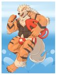  2016 abs adios anthro anthrofied arcanine biceps big_muscles border bulge canid canine clothed clothing generation_1_pokemon hi_res lifeguard male mammal muscular muscular_anthro muscular_male nintendo pokemon pokemon_(species) pokemorph solo whistle_(object) white_border 