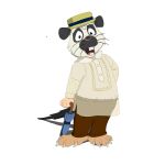 2026 anthro bottomwear clothing cloud_rat happy hat headgear headwear hi_res male mammal northern_luzon_cloud_rat open_mouth pants piothecloudrat rodent simple_background solo standing white_background