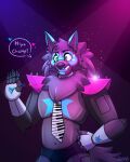 2022 4:5 5_fingers absurd_res android anthro artist_name atmac blue_eyes bodily_fluids claws dialogue digital_drawing_(artwork) digital_media_(artwork) english_text fingers five_nights_at_freddy's five_nights_at_freddy's:_security_breach gradient_background grey_claws heart_symbol hi_res lyall_(lyre) lyre_(visual_novel) machine makeup male mane necktie open_mouth robot scottgames shoulder_pads signature simple_background solo sparkles speech_bubble spikes steel_wool_studios sweat sweatdrop teeth text white_sclera