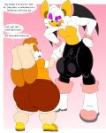 age_difference anthro balls balls_outline bat big_balls big_butt bottomwear bulge butt caramel_the_rabbit clothing cream_the_rabbit crossgender denizen1414 detailed_bulge duo english_text eyebrows fan_character ftm_crossgender genital_outline genitals gesture hand_gesture hand_on_hip hi_res huge_balls huge_butt innuendo lagomorph larger_male leporid looking_down male mammal membrane_(anatomy) membranous_wings older_male pants pointing pointing_at_another rabbit raised_eyebrow rouge_the_bat sega size_difference smaller_male sonic_the_hedgehog_(series) speech_bubble text thick_thighs tight_bottomwear tight_clothing tight_pants unimpressed wings younger_male