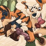  1:1 69_position animal_genitalia anthro anthro_on_feral arcanine bestiality brown_body canid canine canis claws duo ears_back ears_up erection feet feral fluffy fluffy_tail genaron015 generation_1_pokemon genitals green_eyes half-erect hi_res kit_yaco knot knotted_penis leg_grab legs_up licking looking_at_another looking_down male male/male mammal mexican_wolf neck_tuft nintendo open_mouth oral orange_body paw_in_face pawpads paws penile penis penis_lick pivoted_ears pokemon pokemon_(species) raised_arm raised_leg seductive sex spread_legs spread_toes spreading tail teeth toes tongue tongue_out tuft wolf 