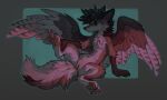 2026 claws countershade_torso countershading digital_drawing_(artwork) digital_media_(artwork) enfield feathers feet female feral fingers fur genitals hair hioshiru hioshiru_(character) inner_ear_fluff pawpads paws scutes simple_background solo tail toes tuft vulva wings