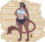 absurd_res anthro big_breasts bottomwear bra breasts bulge clothing dreamy_pride felid gynomorph hair hi_res intersex mammal model_sheet muscular muscular_gynomorph muscular_intersex pantherine shorts solo sports_bra thick_thighs underwear