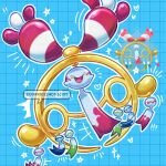  artist_name blue_background chimecho grid_background highres looking_at_viewer mega_chimecho mega_pokemon no_humans open_mouth pokemon pokemon_(creature) reference_inset sugarrushdotcom watermark 