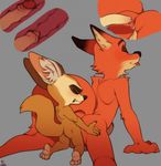  anal anal_penetration anthro canine crazedg disney duo eyes_closed fennec finnick fox humanoid_penis internal male male/male mammal nick_wilde penetration penis size_difference small_dom_big_sub uncut zootopia 