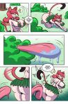  aladeen ambiguous_gender animal_humanoid anthro areola big_butt biped bodily_fluids breasts butt butt_lick cat_humanoid clothed clothing comic drooling felid felid_humanoid feline feline_humanoid female female/ambiguous grass_skirt hair hi_res humanoid licking long_tongue mammal mammal_humanoid plant red_hair saliva shrub tongue 