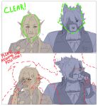 absurd_res anthro big_muscles big_pecs blonde_hair blush blush_lines canid canine canis clothing collar davids_eyebrows davidseeyebrows duo embarrassed eye_patch eyewear fluffy formal_wear frustrated fur furry genitals gloves hair handwear hi_res hoyoverse hugo_vlad human humanoid implied_yaoi knot knotted_penis lewd_security_verification male male/male mammal meme mihoyo muscular outline pecs penis penis_on_face scan simple_background sleeping sound_effects thiren trend twitter_link verification von_lycaon vowelless vowelless_sound_effect white_background white_hair wolf zenless_zone_zero zzz