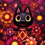  cat caviar_(doubutsu_no_mori) cortoony doubutsu_no_mori flower furry lowres solo yellow_eyes 