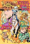  cowboy_hat diego_brando dixie_cup_hat goggles goggles_on_headwear grills gyro_zeppeli hat heart_ornament highres horse_print horseshoe horseshoe_hat_ornament horseshoe_ornament johnny_joestar jojo_no_kimyou_na_bouken military_hat multiple_boys pocoloco sandman_(sbr) slow_dancer_(jojo) star_(symbol) star_print steel_ball_run takeuchi_ryousuke 