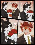 2026 5_fingers ailurid alternative_fashion anthro astonishment back_markings biped black_blazer black_body black_clothing black_ears black_fur black_hair black_necktie black_nose black_topwear blazer blue_eyes bouquet brown_body brown_fur brown_hair chewing chewing_object classy claws clothed clothed_anthro clothed_male clothing collared_shirt colored comic comic_panel costume detailed_background digital_drawing_(artwork) digital_media_(artwork) duo ear_markings eating eating_flower eating_food eric_martins eye_markings eyebrows finger_claws fingers flower flower_bouquet flyfiehel food friends_with_benefits fully_clothed fully_clothed_anthro fully_clothed_male fur furniture gift gloves_(marking) goth green_eyes green_necktie grey_arms grey_back grey_body grey_fur grey_hands grey_markings hair half-length_portrait head_markings heart_symbol heterochromia hi_res holding_food holding_object holidays humor inner_ear_fluff inside intimacy intimate intimidation leg_markings long_hair looking_pleasured love male male/male mammal markings meme multicolored_body multicolored_fur necktie omnivore_teeth orange_body orange_fur painting_(artwork) plant plantigrade portrait print_clothing print_shirt print_topwear public red_panda restaurant rodent romantic romantic_couple rose_(flower) sciurid shirt shocked skinny slim slim_anthro slim_male small_waist smile smiley_face smiling_at_another smiling_at_partner socks_(marking) squirrel_ears squirrel_tail standing suit suit_and_tie surprised tail tail_markings tail_tuft teeth teeth_showing topwear tree_squirrel tuft unnamed_character valentine's_day white_arms white_body white_chest white_clothing white_fingers white_fur white_shirt white_topwear wood wood_furniture