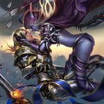  anduin_wrynn armor ass bikini horns liang_xing swimsuits sword sylvanas_windrunner thighhighs watermark weapon world_of_warcraft 