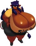  2017 alpha_channel animal_humanoid big_breasts black_hair bovine breasts cleavage clothed clothing cow_humanoid eikasianspire english_text female hair hi_res huge_breasts humanoid hyper hyper_breasts long_hair mammal mocha_(eikasianspire) simple_background solo text thick_thighs transparent_background 