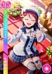  blush character_name christmas dress eyes_closed hat long_hair love_live!_school_idol_festival love_live!_sunshine!! maroon_hair sakurauchi_riko smile 