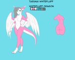  4_toes 5_fingers absurd_res anthro breasts dragon featureless_breasts featureless_crotch female hi_res model_sheet nude projectfluff solo sugarshepsky tarunai_whitefluff toes wings 