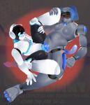 andromorph andromorph/female andromorph_anthro animal_genitalia animal_vulva anthro bear belly big_pussy big_vulva black_body bodily_fluids breasts canid canine canine_genitalia canine_vulva canis dolly_(milkbearbunny) domestic_dog duo featureless_breasts featureless_chest female female_anthro genital_fluids genitals grey_background grey_body hi_res intersex intersex/female intersex_anthro living_sex_doll living_toy machine mammal milkbearbunny nonbinary_(lore) nude nude_andromorph nude_anthro nude_female open_mouth plump_labia red_background robot robot_anthro sex simple_background thick_thighs tongue tongue_out tribadism vaginal vaginal_fluids vulva white_body