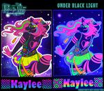  &lt;3 beads black_light bow canine clothing colorful dancing disco fashion female fishnet galaxy glowing glowstick handbag leotard makeup mammal nebula neon neonfur party psychedelic rainbow rave raver skirt space star swirls toxi_de_vyne wolf 