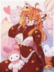2023 ahoge ailurid anthro bangs blush bra breasts brown_body brown_fur brown_nose cepto_(artist) cheek_tuft chest_tuft claws clothing colored digital_drawing_(artwork) digital_media_(artwork) ear_piercing eyebrows eyelashes eyewear facial_tuft fangs female freckled_face freckles fur glasses hair heart_(marking) heart_symbol hi_res inner_ear_fluff long_eyelashes long_hair mammal markings medium_breasts multicolored_body multicolored_fur navel orange_eyes orange_hair orange_markings panties piercing plushie red_panda shaded sitting solo spots spotted_body spotted_fur tail teeth tuft underwear wearing_glasses white_bra white_clothing white_eyebrows white_markings white_panties white_underwear