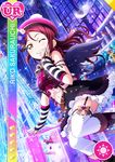  blush brown_eyes character_name christmas dress hat long_hair love_live!_school_idol_festival love_live!_sunshine!! maroon_hair night sakurauchi_riko smile wings 