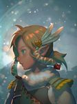  bellhenge blonde_hair blue_eyes coat link long_hair male_focus pointy_ears snow solo the_legend_of_zelda the_legend_of_zelda:_breath_of_the_wild winter winter_clothes 