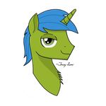  chest_tuft digital_media_(artwork) equine fan_character hair headshot horn looking_at_viewer male mammal ms_paint my_little_pony signature simple_background smile solo speedy1369 tuft unicorn white_background 