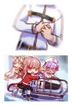  3girls 4girls :d bangs bb_(fate)_(all) bb_(fate/extra_ccc) bb_shot! bed black_pants black_skirt blurry blush boots braid breasts cardiac_arrest chibi cleavage commentary crown dress_of_heaven eyebrows_visible_through_hair fate/grand_order fate_(series) florence_nightingale_(fate/grand_order) fujimaru_ritsuka_(male) hair_ribbon hands_on_own_chest hat highres hospital_bed irisviel_von_einzbern irisviel_von_einzbern_(caster) jacket large_breasts long_sleeves looking_at_viewer meme motion_blur multiple_girls nurse nurse_cap one_eye_closed open_mouth pants pantyhose pink_eyes pink_hair purple_eyes purple_hair red_jacket ribbon running sanmotogoroo single_braid skirt smile standing standing_on_one_leg v-shaped_eyebrows v_over_eye w white_jacket white_legwear 