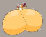 2026 anthro big_butt black_eyebrows black_mouth blush blushcrunch_studio bodily_fluids butt cel_shading claws clothing colored cooluthink dandy's_world digital_media_(artwork) eyebrows eyelashes felid feline female grey_background groan groaning_butt huge_butt hyper hyper_butt looking_at_butt looking_at_own_butt looking_back looking_back_at_self mammal motion_lines open_mouth pink_ears rear_view red_claws scraps_(dandy's_world) shaded shirt simple_background slosh sloshing_butt solo sweat sweatdrop sweaty_butt tail teeth toon_(dandy's_world) topwear white_clothing white_eyes white_shirt white_topwear yellow_tail