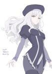  1girl aihifgo black_hat caren_hortensia fate/hollow_ataraxia fate_(series) hat highres long_hair long_sleeves nun pantyhose simple_background thighhighs thighhighs_over_pantyhose white_background yellow_eyes 