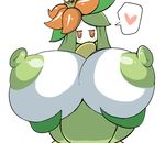  &lt;3 2017 anthro areola bedroom_eyes big_breasts blush breasts female flora_fauna flower green_hair green_nipples hair half-closed_eyes holding_breast huge_breasts hyper hyper_breasts lilligant looking_at_viewer nintendo nipples not_furry petronoise plant pok&eacute;mon pok&eacute;mon_(species) pok&eacute;morph seductive simple_background solo video_games white_background white_skin 