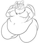  abobarseem_(artist) bat belly breasts hand_on_breast male mammal moobs overweight shocked slightly_chubby sweat thick_thighs wings 