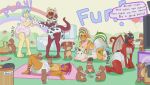  ageplay amber_(desertdwellerfeller) animal_print animate_inanimate anthro baby_bonnet baby_bottle bib big_diaper black_hair blonde_hair blort blue_hair blush blush_lines booties breasts bubblegum_(bubblepuppers) canid canine canis card changing_mat claw_toes clothed clothing cow_print dialogue diaper diaper_only diaper_package domestic_dog dragon drinking_milk electronics english_text eyes_closed featureless_breasts feces female fur green_floor green_hair grinding group hair handwear hi_res horn infantilism inside kneeling kobold lagomorph leporid living_plushie long_ears looking_at_television looking_up lying mammal markings masturbation mittens mythological_creature mythological_scalie mythology nub_tail nursery on_back onesie orange_body orange_fur playing_card plushie plushie_humping plushophilia pooping rabbit raised_tail red_body red_hair red_scales roleplay scales scalie soiled_diaper soiling soiling_diaper standing straining tail television text thatdlguy tia_(crimsoni) topless unclean_diaper used_diaper using_diaper wearing_diaper white_hair wings yellow_body 