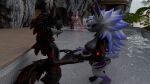 16:9 3d_(artwork) 4k absurd_res alcohol anthro areola areola_slip aunt_(lore) aunt_and_nephew_(lore) belt_bra beverage big_breasts bikini black_body black_fur blender_(artwork) body_chains breasts butt canid canid_demon canine cherry_blossom_(hound_helldan) claws clothed clothing colored_nails demon detailed_background digital_media_(artwork) eyelashes eyeliner eyeshadow female freckled_arms freckled_breasts freckled_butt freckled_chest freckled_face freckled_legs freckled_shoulders freckles fur ginger_sprinkle_(hound_helldan) group gynomorph hand_on_hand heart_(marking) hellhound heterochromia hi_res highlights_(coloring) hound_(hound_helldan) hound_helldan hybrid intersex lying makeup male mammal markings mythological_canine mythological_creature mythology nails natural_breasts nephew_(lore) novabeast paw_markings purple_claws purple_eyeliner purple_eyes purple_eyeshadow purple_highlights purple_makeup purple_markings red_body red_claws red_eyeliner red_eyes red_fur red_highlights red_nails sibling_(lore) stella_(hound_helldan) swimming_pool swimwear tail two-piece_swimsuit watermark wet wet_body wet_clothing white_body white_fur wickerbeast widescreen